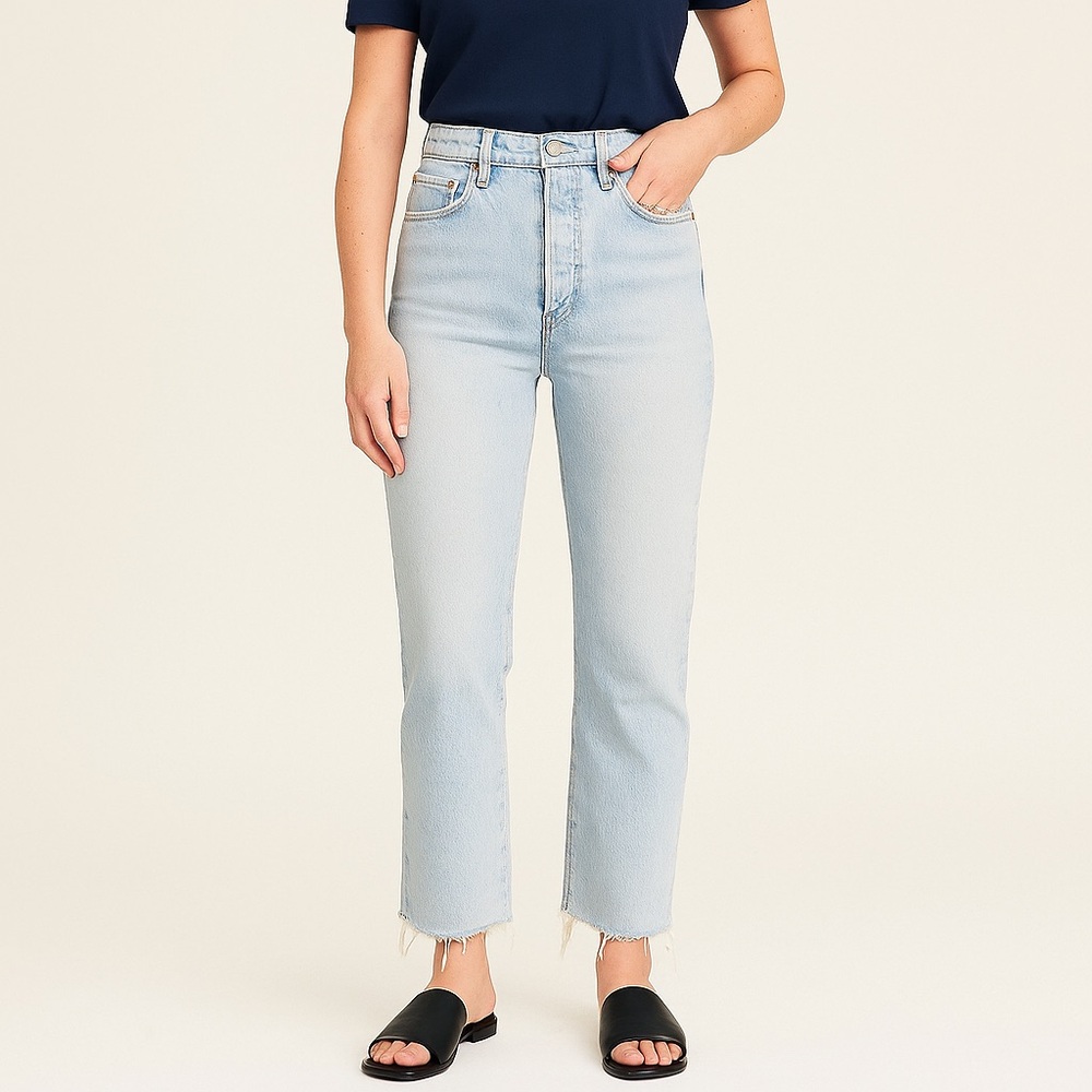 Levi’s 24 (0/00) Ribcage Straight Cropped Women’s Jeans Light Wash Flaw